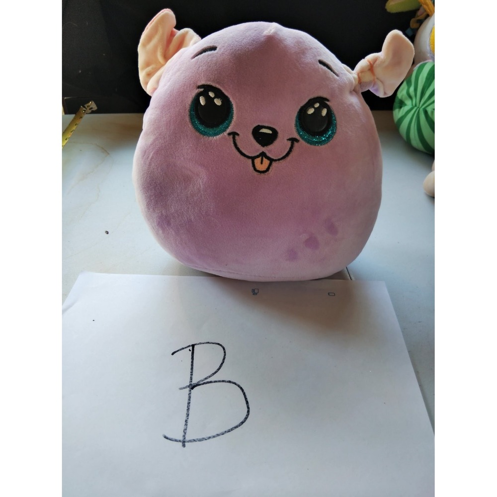 Ty Squish-a-Boos Bitsy The Bat Plush Pillow M Purple Fabric Glitter Eyes
